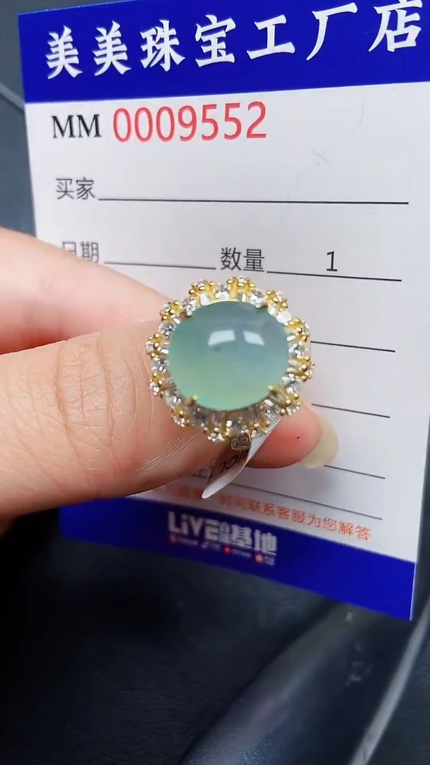 翡翠银S925镶嵌颈饰9552