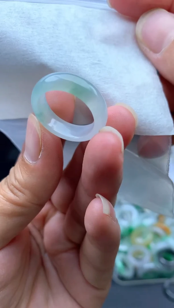 定制翡翠未镶嵌毛货需精细抛光戒圈15#