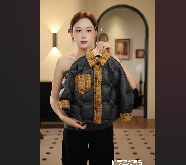 【时尚格纹】2025新款儿童加厚冬季百搭潮酷羽绒服22583