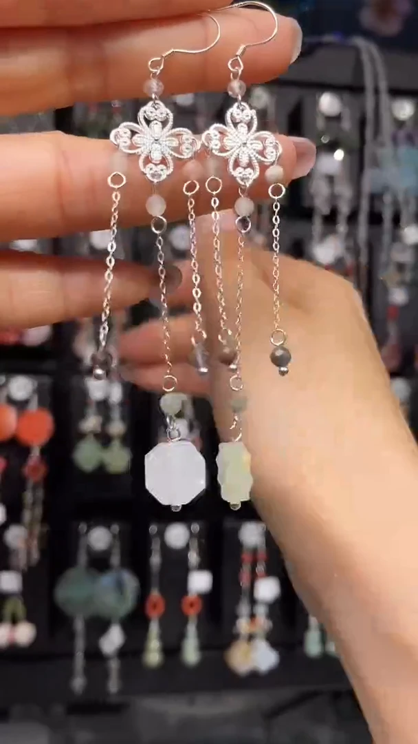 未镶嵌翡翠耳饰深**兰深谷幽兰