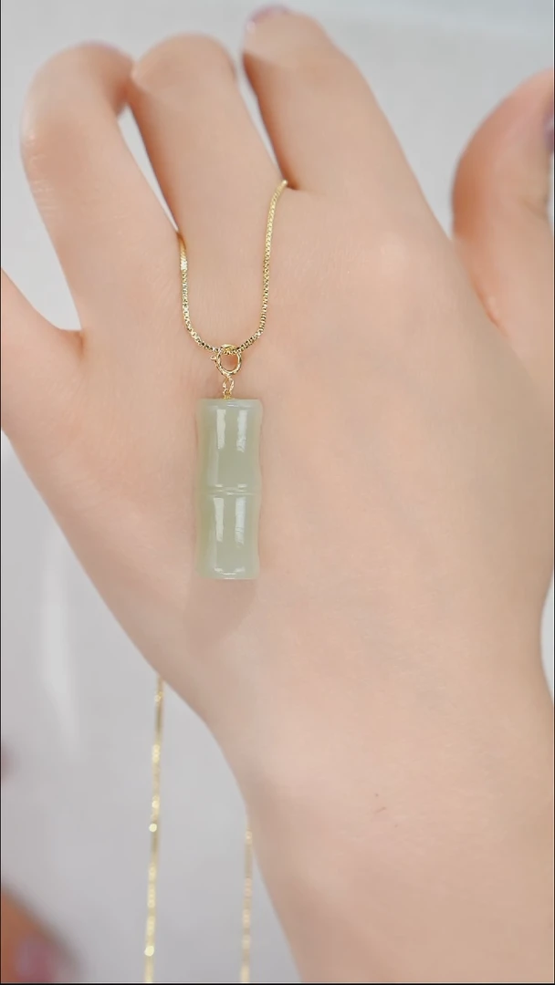 吊坠(赠链)银S925镶嵌和田玉节节高升/TGD021