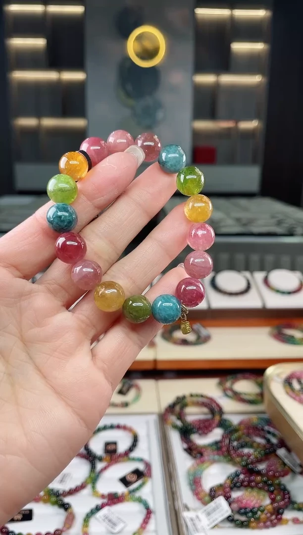 未镶嵌老矿碧玺单圈手串11mm+碧玺（多样性发一条）T