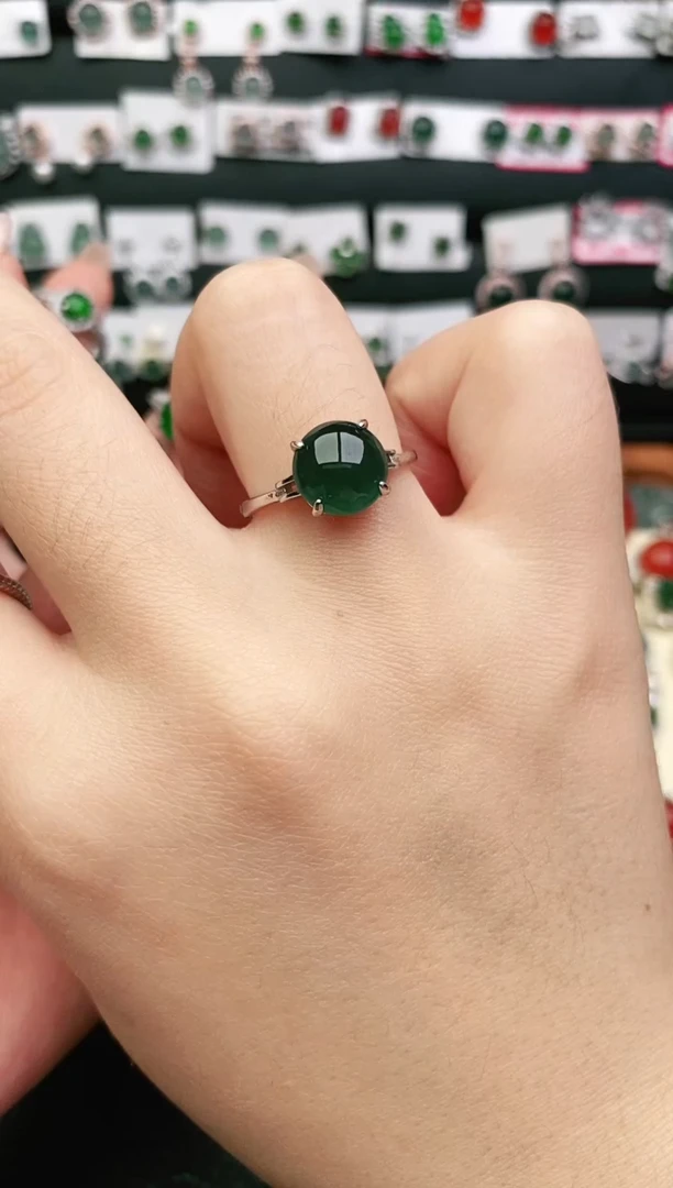 【闪购商品】翡翠戒指银S925镶嵌戒指