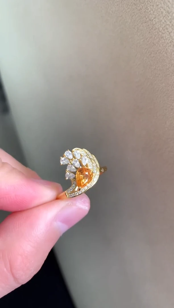 戒指蓝宝石银S925镶嵌戒指