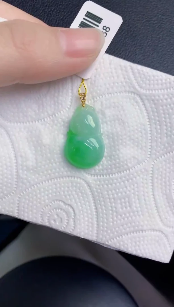 颈饰18K金镶嵌翡翠天然翡翠缅甸A货
