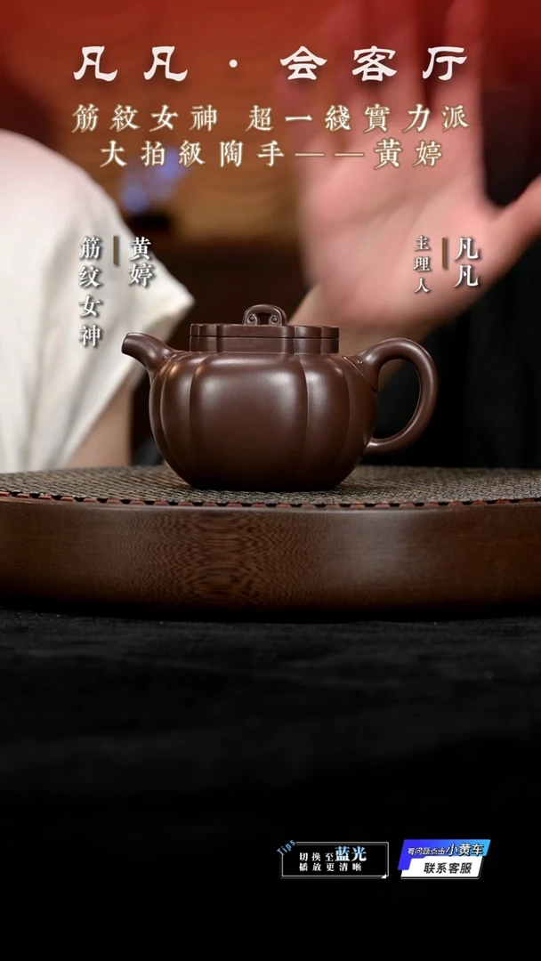 茶壶紫砂JW黄婷161 太极如意革紫泥300cc