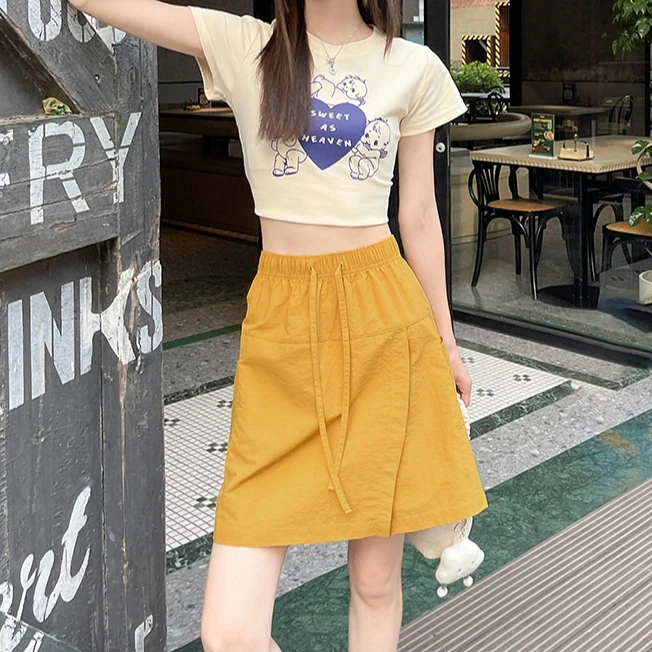 轻户外山系机能感工装裙裤2025夏新款工装风A字肌理感裙裤LB5300