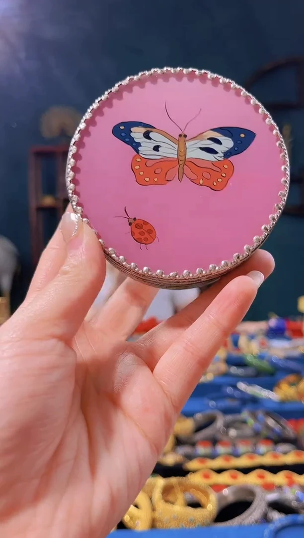 【闪购商品】非遗技艺铜盒錾刻粉色