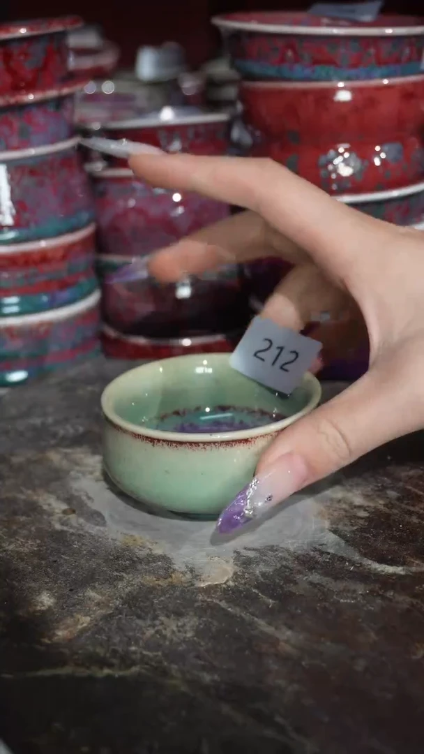 摆件陶精品窑变钧瓷茶器