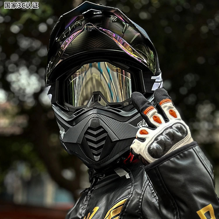 VGV机车拉力盔头盔3C认证机车四季防风保暖摩托拉力盔头盔安全帽.