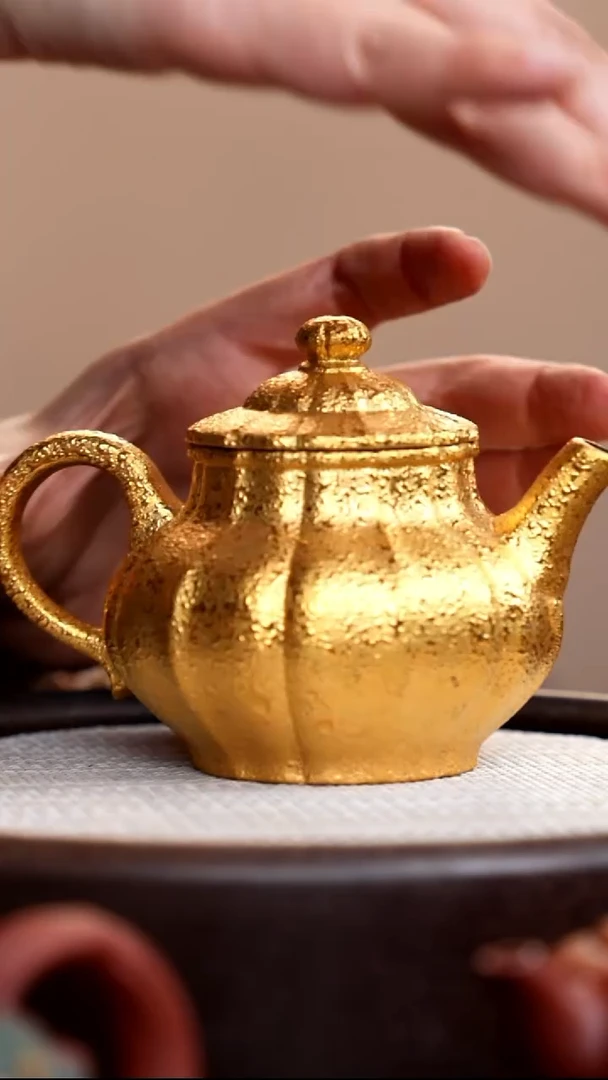 茶壶紫砂鎏金筋囊潘壶
