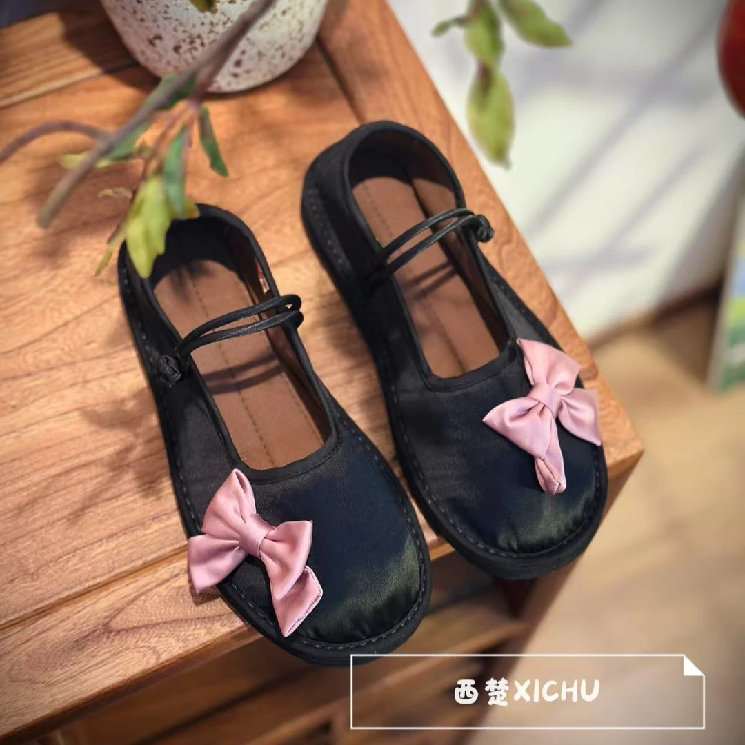 西楚XICHU【揽蝶盘扣】2025春上新手工千层底布鞋新中式中国风