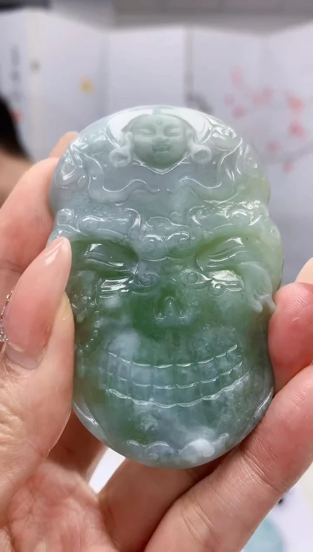 【闪购商品】定制翡翠未镶嵌4917MM-毛货挂件70