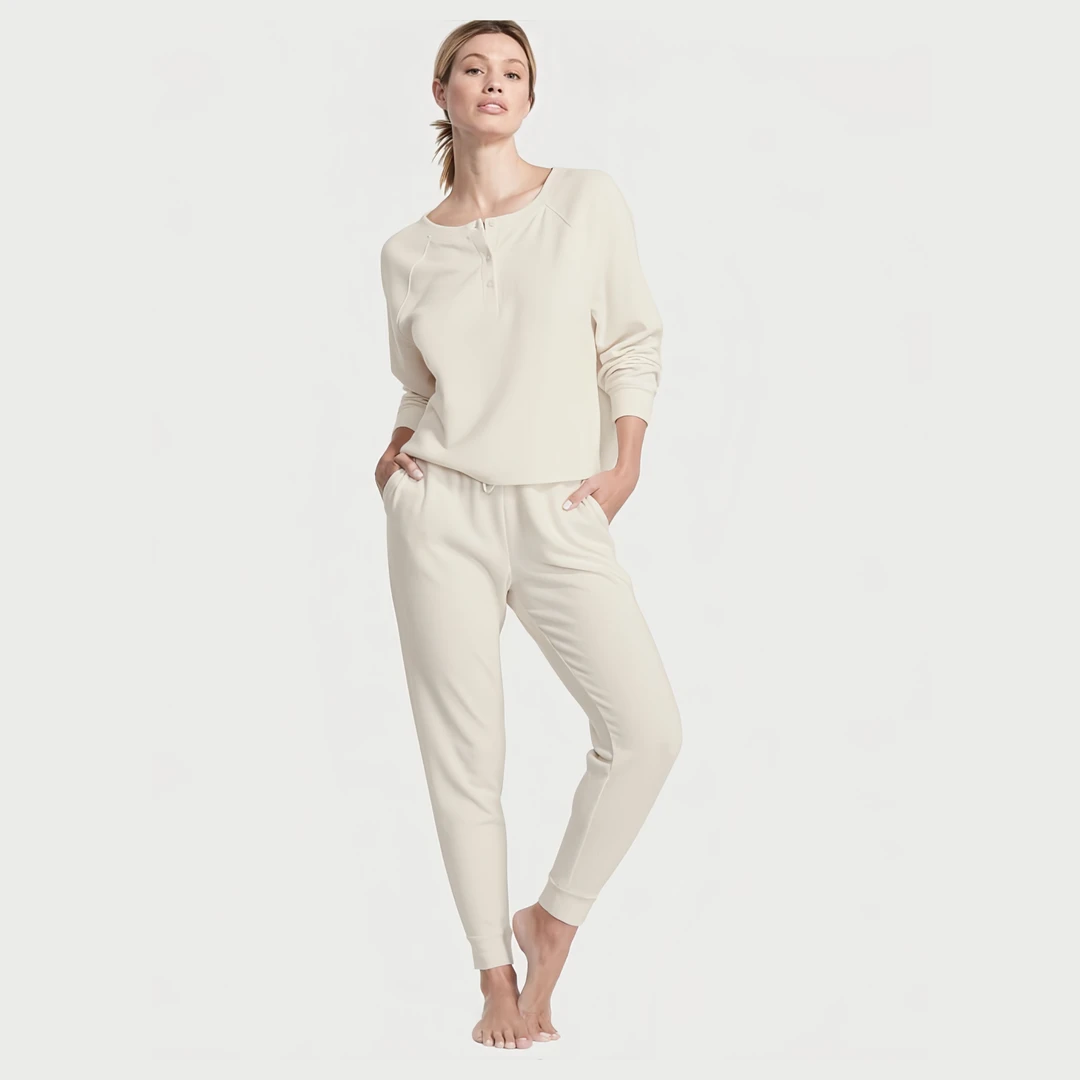 维密睡衣女舒适长袖｜长裤居家慢跑睡衣套餐家居服女士春夏宽松