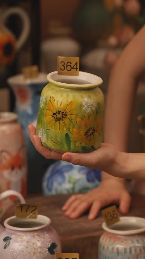 陶瓷364景德镇设计师手作花器摆件侘寂风