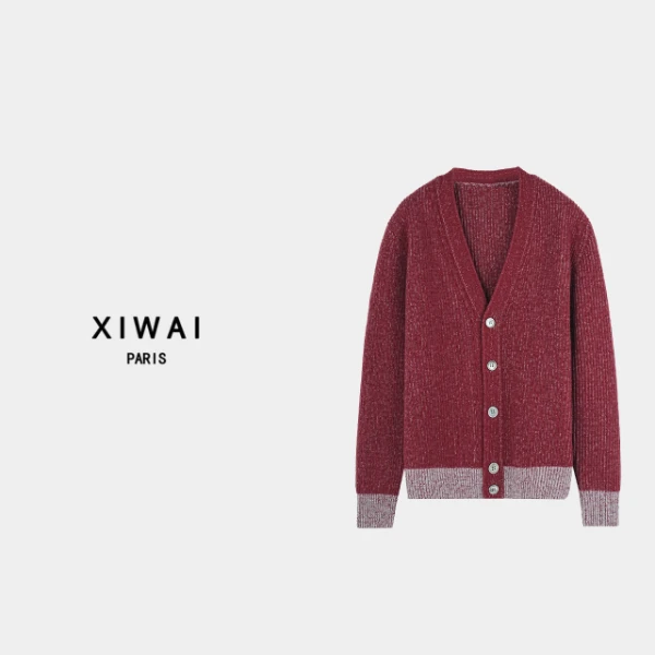 高级男装 秋冬新品24s男士开衫纽扣毛衣外套运动保暖百搭 X041