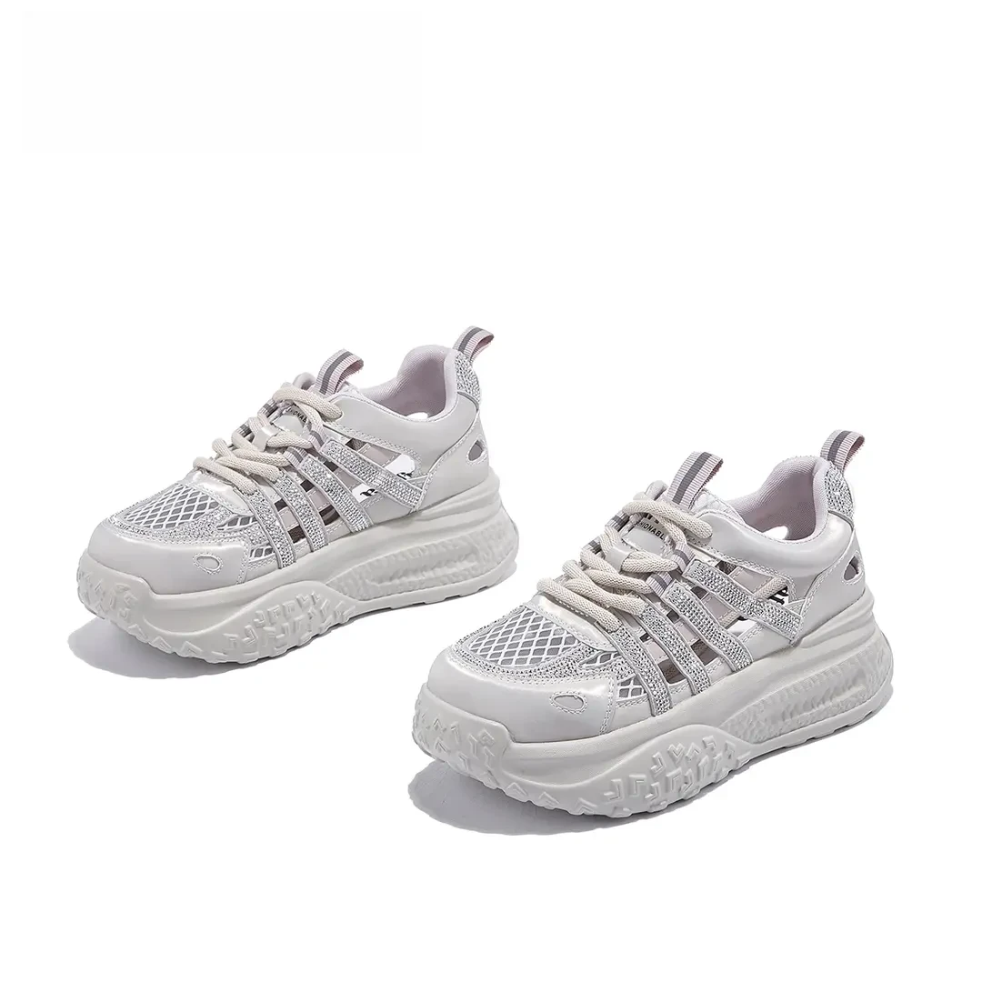 20255夏季新款时尚舒适透气休闲运动厚底鞋网面鞋子女ins潮牌百搭