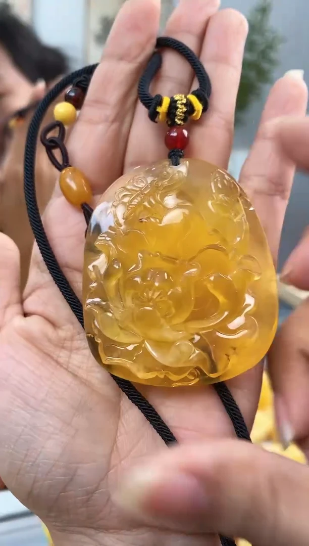 【闪购商品】蜜蜡裸石未镶嵌天然琥珀蜜蜡牡丹花
