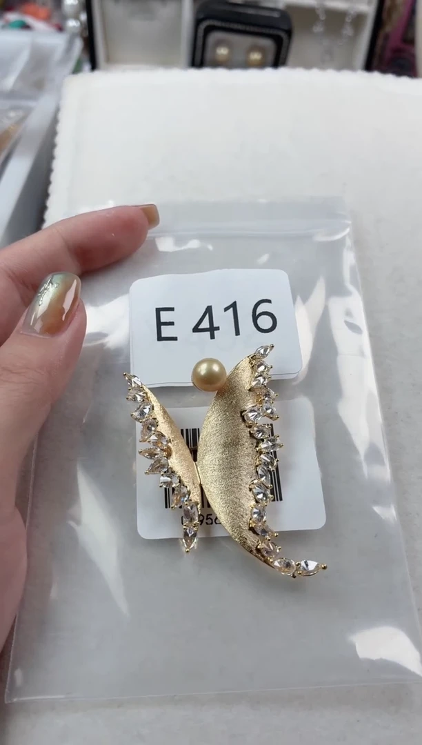 未镶嵌胸针海水珍珠E416