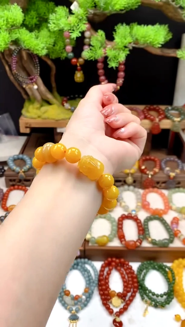 未镶嵌玛瑙手饰黄玛瑙12mm