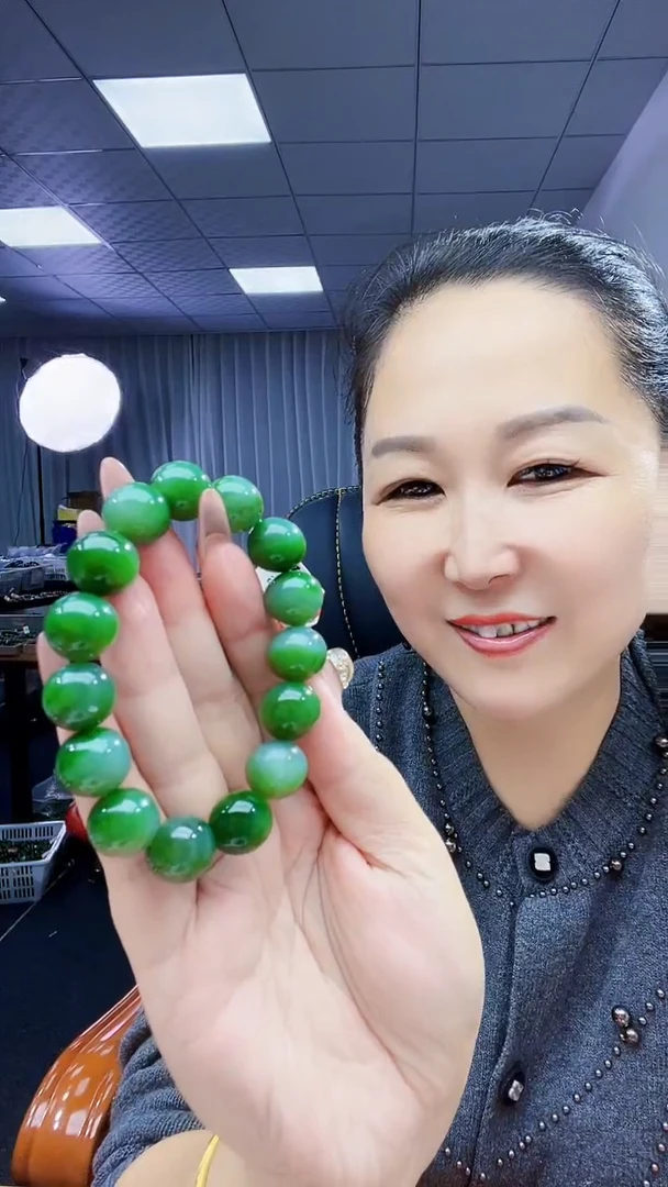 未镶嵌手串和田玉纯天然和田玉俄粉青带粉绿14