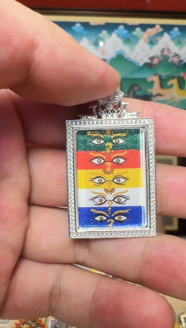 吊坠五路C-热贡纯手绘唐卡