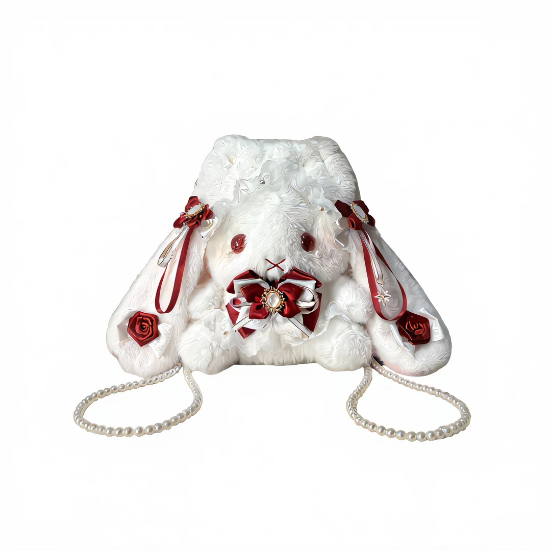 《熊屿兔》洛丽塔水桶兔包Lolita手作新款玫瑰少女双肩包性价比超高