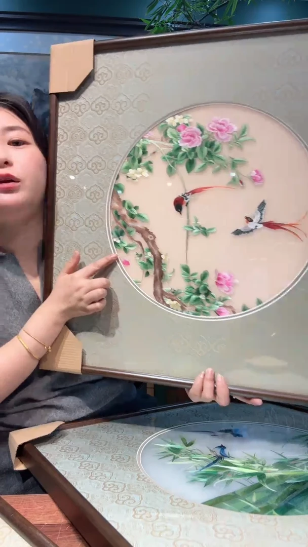 横款非遗苏绣手工刺绣装饰画