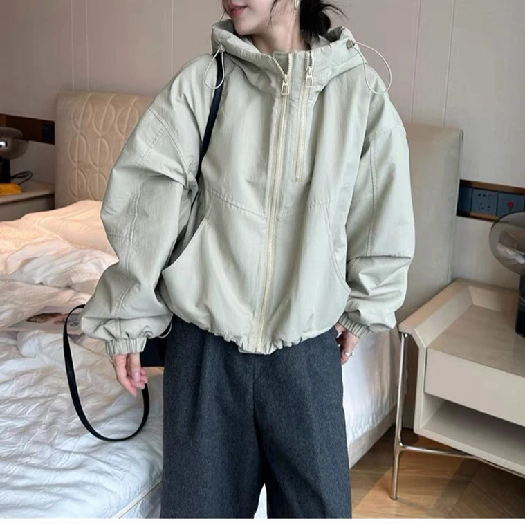 宝丫轻奢  T女式时髦休闲保暖立领连帽棉服外套K1020