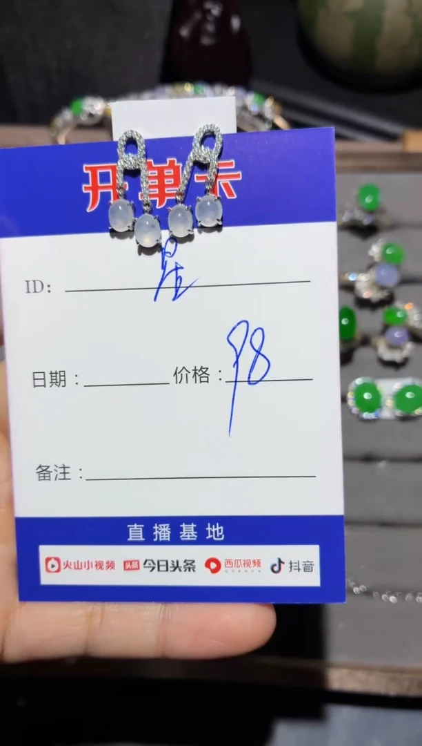 银S925镶嵌翡翠耳饰?**✨星月