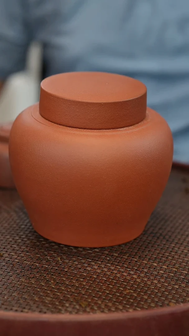 茶壶紫砂红泥 茶叶罐 （四两到半斤