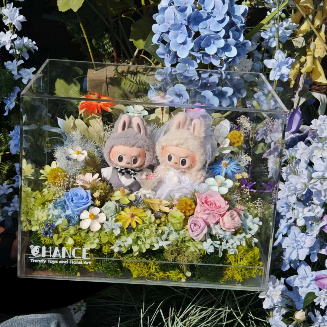 【定制】labubu婚礼系列永生花造景（含娃）七夕限定情人节礼物