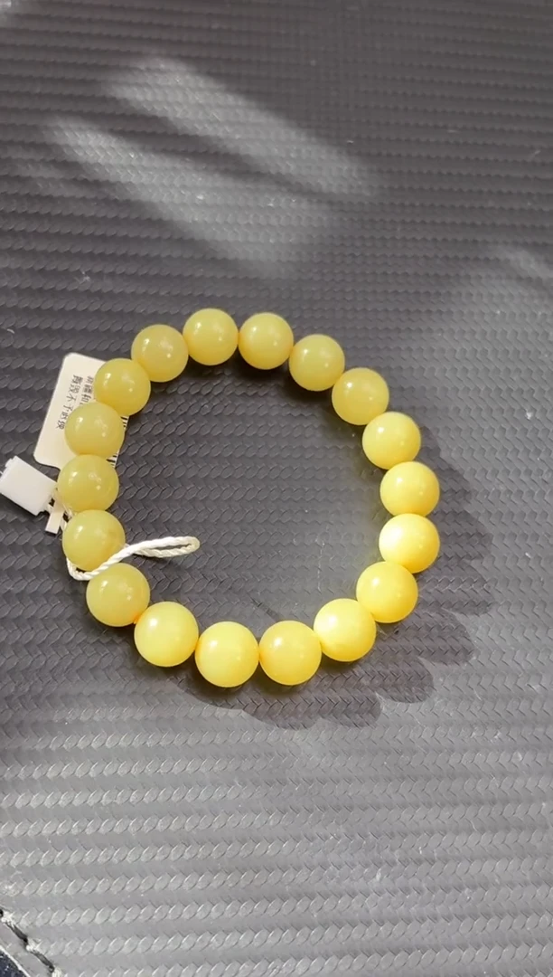 未镶嵌手串和田玉若羌微色差黄口卡11手串