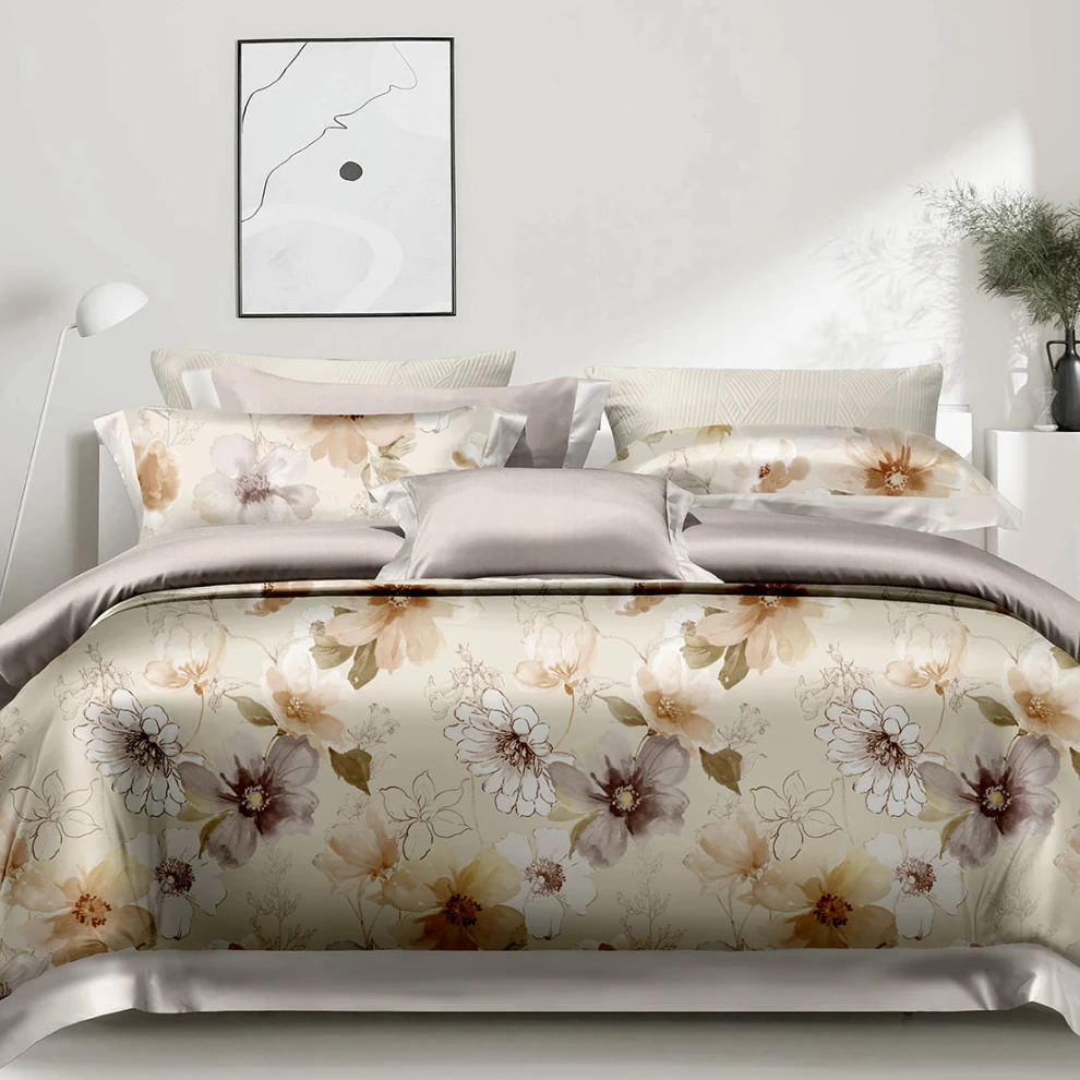 A5107 LF瑞爱福蚕丝双人拼角100S兰精天丝夏被 清逸悠然200*230