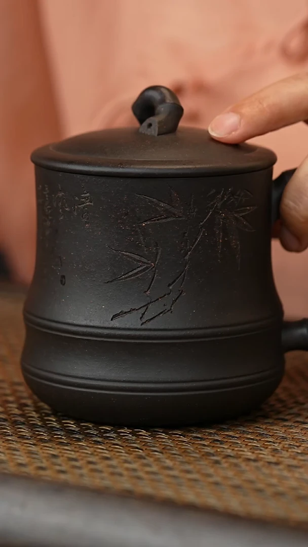 茶壶紫砂石黄紫砂盖杯