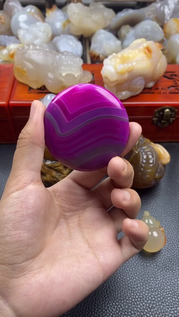玛瑙/玉髓手把未镶嵌大*蛋00