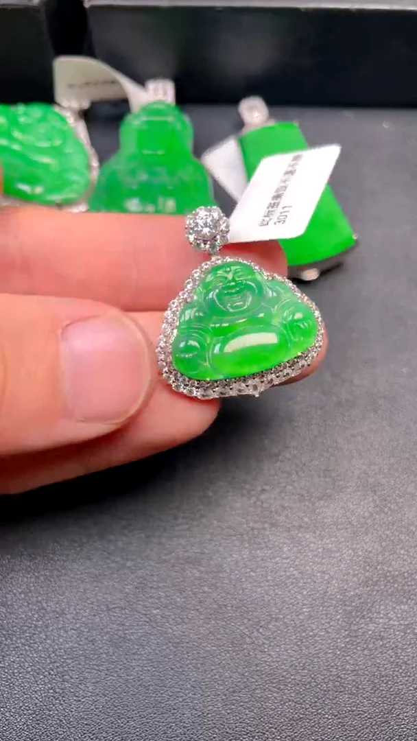 吊坠(不含链)银S925镶嵌翡翠吊坠