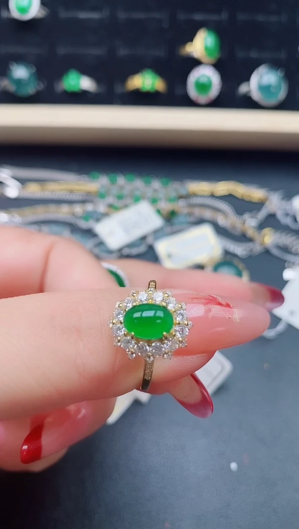 【闪购商品】翡翠戒指银S925镶嵌32321