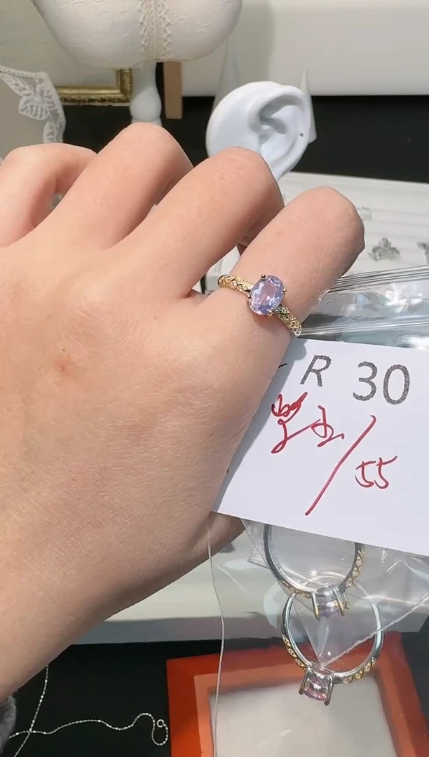 【闪购商品】水晶戒指银S925镶嵌多样性发一R30