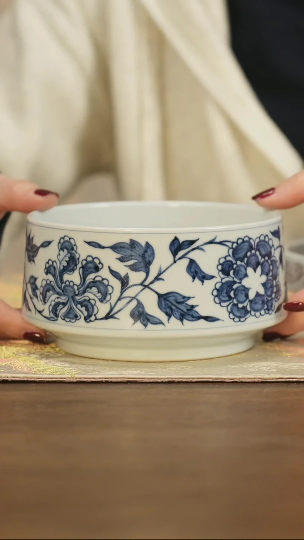 【闪购商品】景德镇手工青花大牡丹水洗