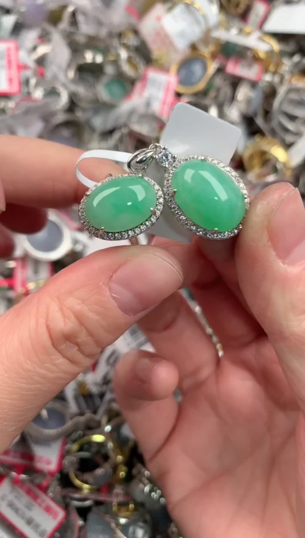 银S925镶嵌戒指翡翠999              9