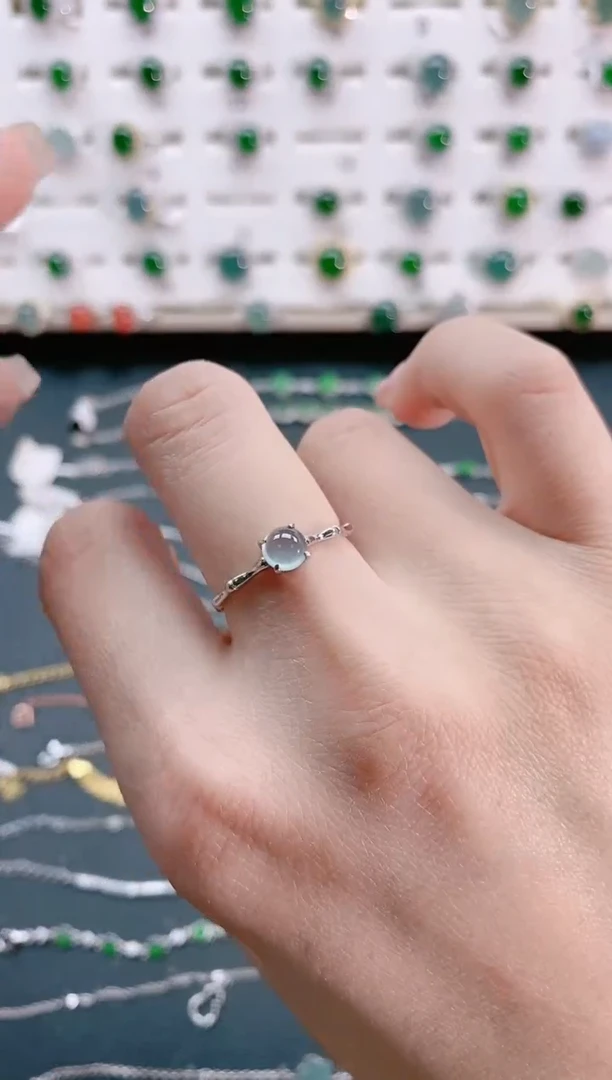 【闪购商品】翡翠戒指银S925镶嵌天然翡翠