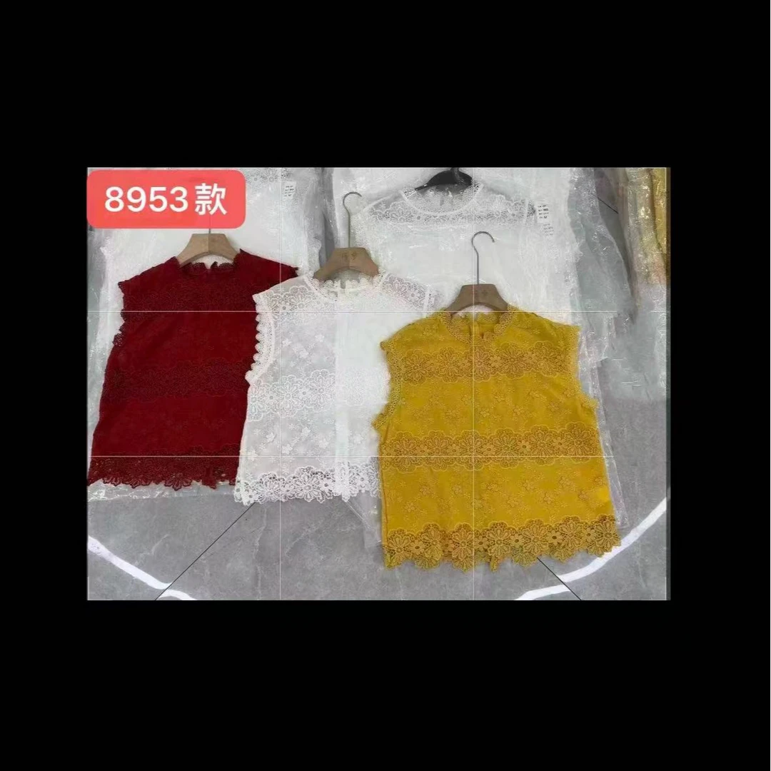 8953韩系钩花无袖小衫