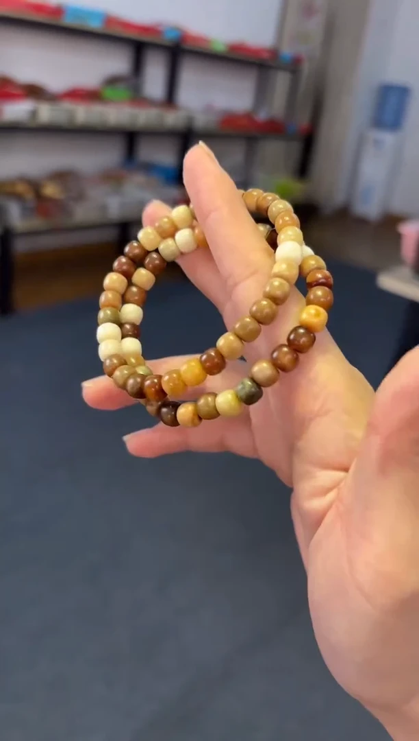 吊坠菩提根/象牙果7mm龙脊多宝素圈