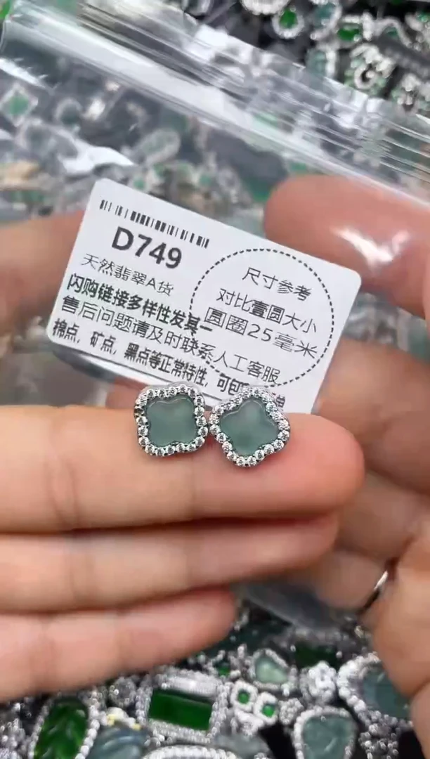 颈饰未镶嵌翡翠D749耳钉