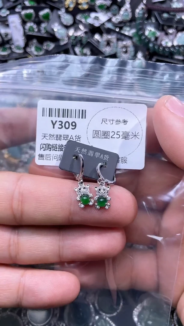 【闪购商品】翡翠颈饰未镶嵌Y309耳扣