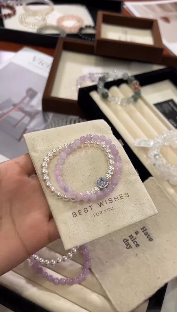 【闪购商品】水晶手链合金紫锂辉套装手链x707