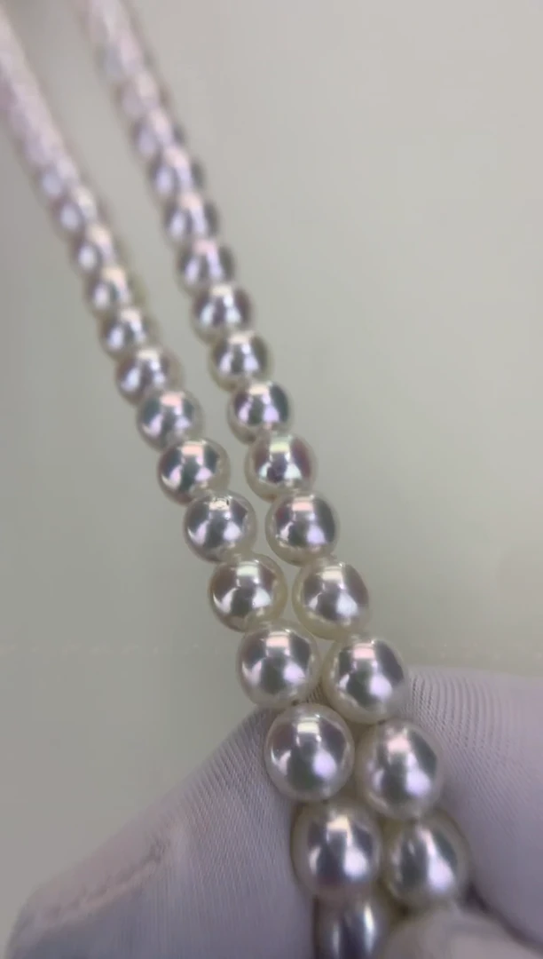 银S925镶嵌DA海水珍珠  GD011 5-5.5 rose串链带大证