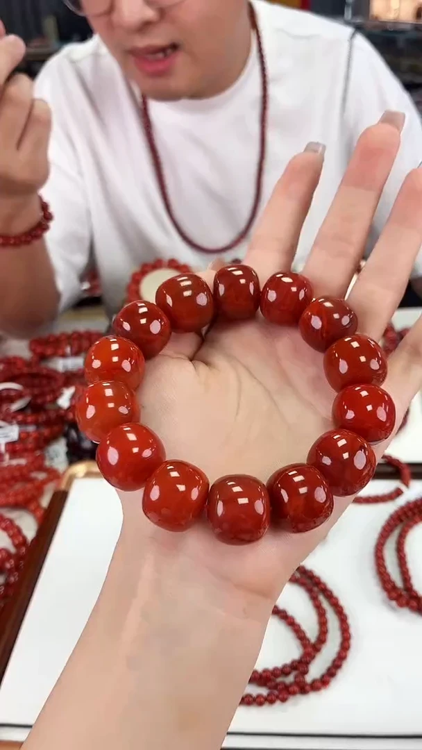 南红玛瑙瓦西老型手串18+未镶嵌一个/条