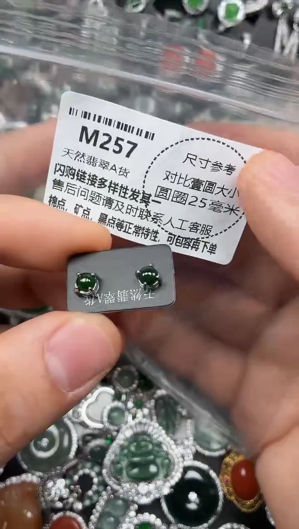 颈饰未镶嵌翡翠M257耳钉